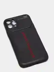 Черный чехол для Айфон кожаный с глянцевым противоударным стекло для iPhone IHaitun