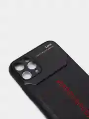 Черный чехол для Айфон кожаный с глянцевым противоударным стекло для iPhone IHaitun