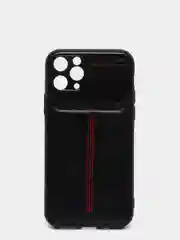 Черный чехол для Айфон кожаный с глянцевым противоударным стекло для iPhone IHaitun