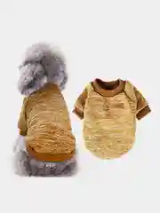 Желтый свитер для собак классический на манжетах с начесом, одежда с флисовой подкладкой