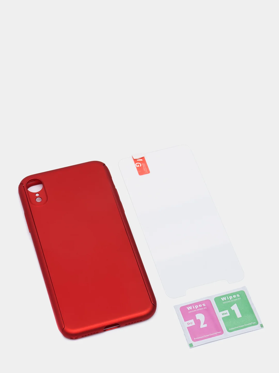 Красный чехол для айфон iPhone из ТПУ, защита 360