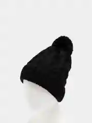 Черный шапка вязаная с помпоном
