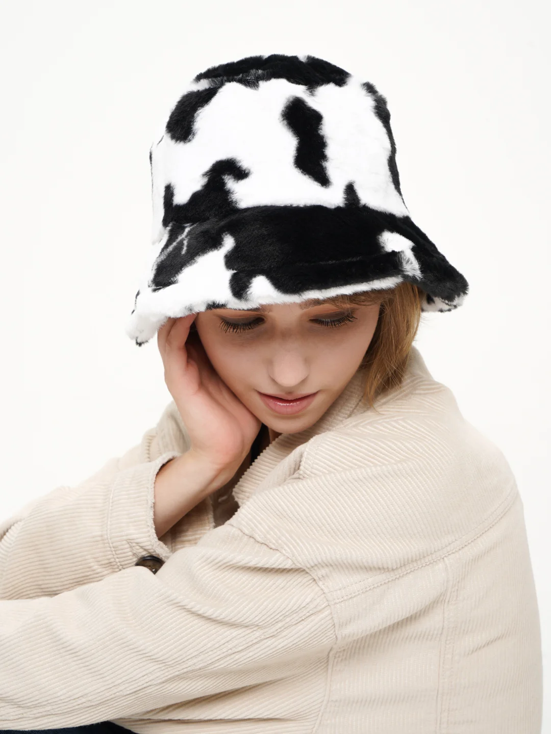 Плюшевая шляпа с принтом cow