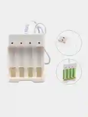 Белый зарядное устройство для ААА и АА аккумуляторов 1,2 и 1,5 В с USB кабелем