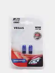 Лампа W5W 12V бесцокольная AVS XENON EFFECT блистер из 2шт