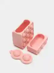 Розовый чехол для беспроводных наушников AirPods Антистресс Pop it