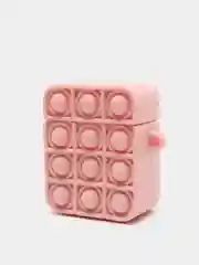 Розовый чехол для беспроводных наушников AirPods Антистресс Pop it