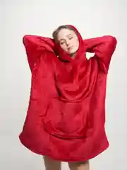 Багровый плед толстовка с капюшоном и рукавами, одеяло, пижама, флисовая