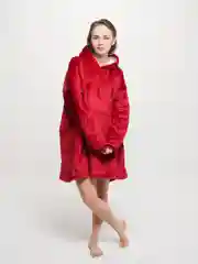 Багровый плед толстовка с капюшоном и рукавами, одеяло, пижама, флисовая