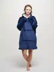 Синий плед толстовка с капюшоном и рукавами, одеяло, пижама, флисовая