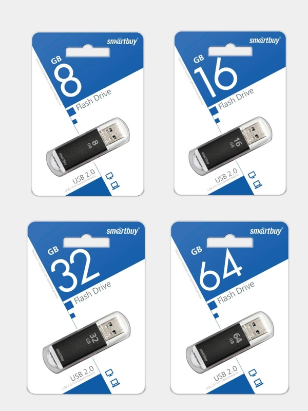 Флеш накопитель USB SmartBuy V-Cut 2.0, 5 размеров, карта памяти