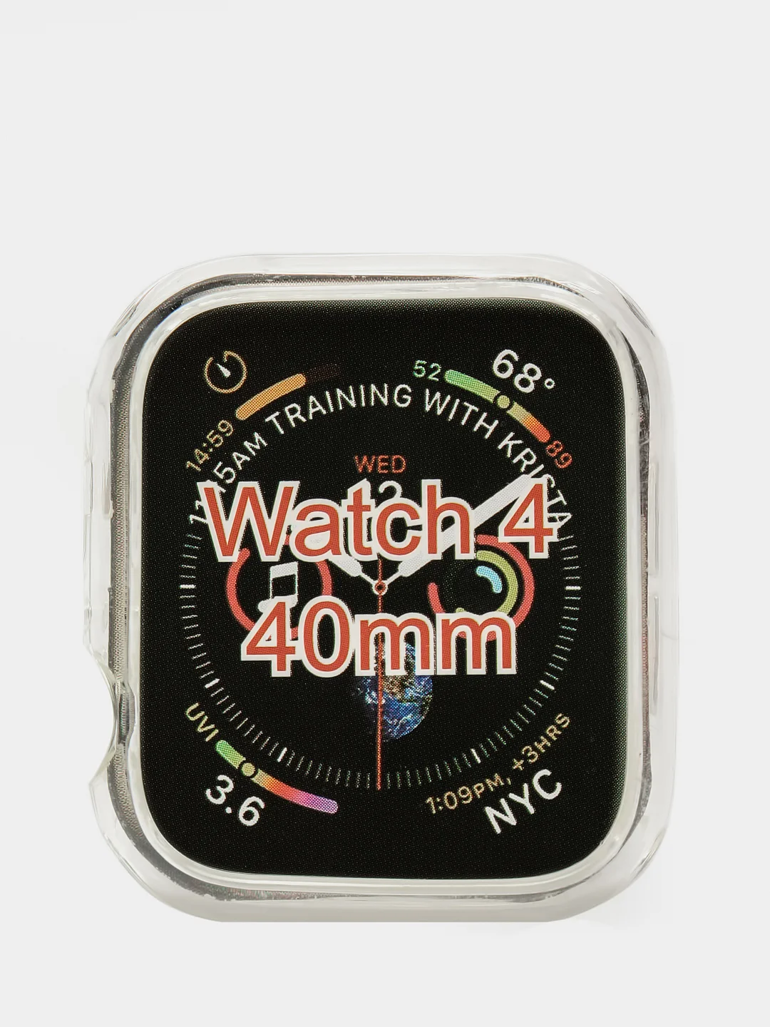 Силиконовый прозрачный чехол на Apple Watch 2/3, 4