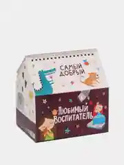 Тёмно-бордовый планер - шкатулка "Лучшему учителю / воспитателю", 50 листов
