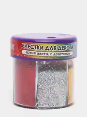 Блестки для декорирования (глиттер) с дозатором, 6 цветов
