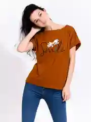 Коричневый футболка женская