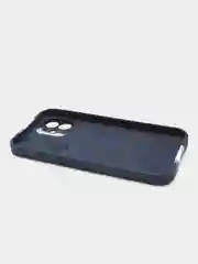 Чехол Silicone Case для iPhone 12, прорезиненный, черно-синий