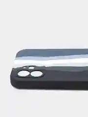 Чехол Silicone Case для iPhone 12, прорезиненный, черно-синий