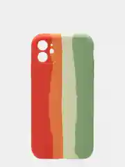 Чехол Silicone Case для iPhone 11, прорезиненная, красно-зеленая
