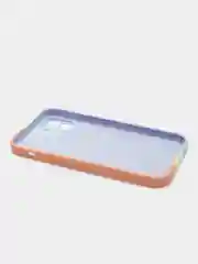 Чехол Silicone Case для iPhone 12, прорезиненный, сиренево-оранжевый
