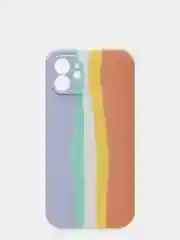 Чехол Silicone Case для iPhone 12, прорезиненный, сиренево-оранжевый