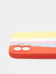 Чехол для iPhone 12 (6.1) Silicone Case, прорезиненный, разноцветный, красно-желтый