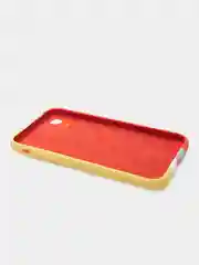 Чехол Silicone Case для iPhone XR, прорезиненный, красно-желтый