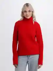 Красный свитер вязаный женский