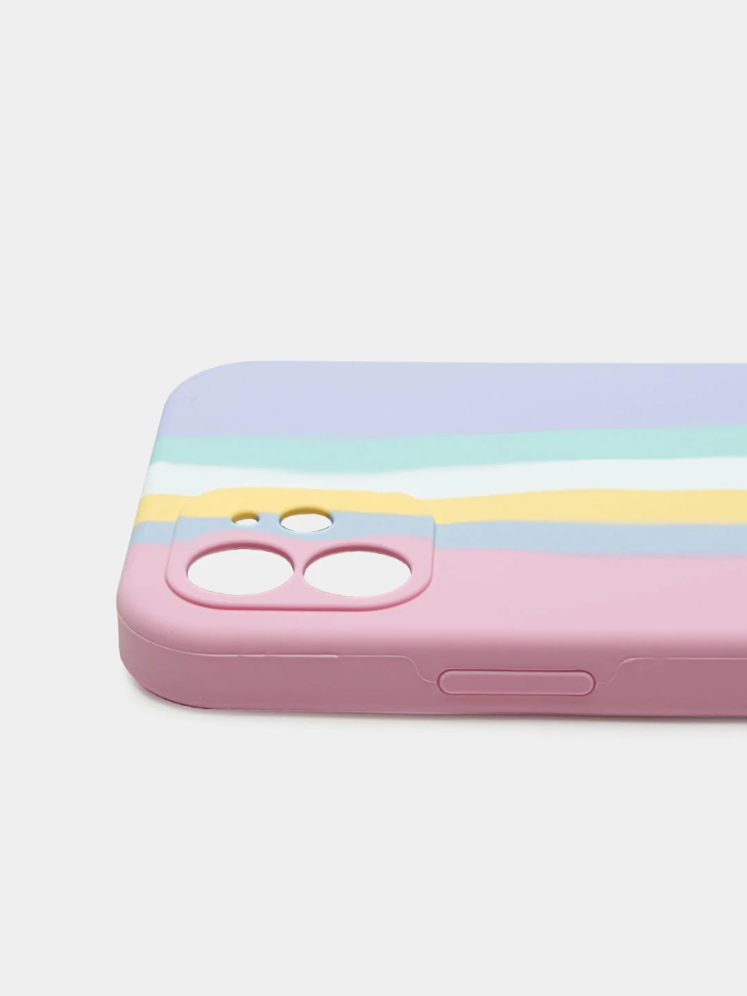 Чехол для iPhone 12 (6.1) Silicone Case, прорезиненный, разноцветный, розово-сиреневый