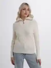 Белый свитер с замком женский