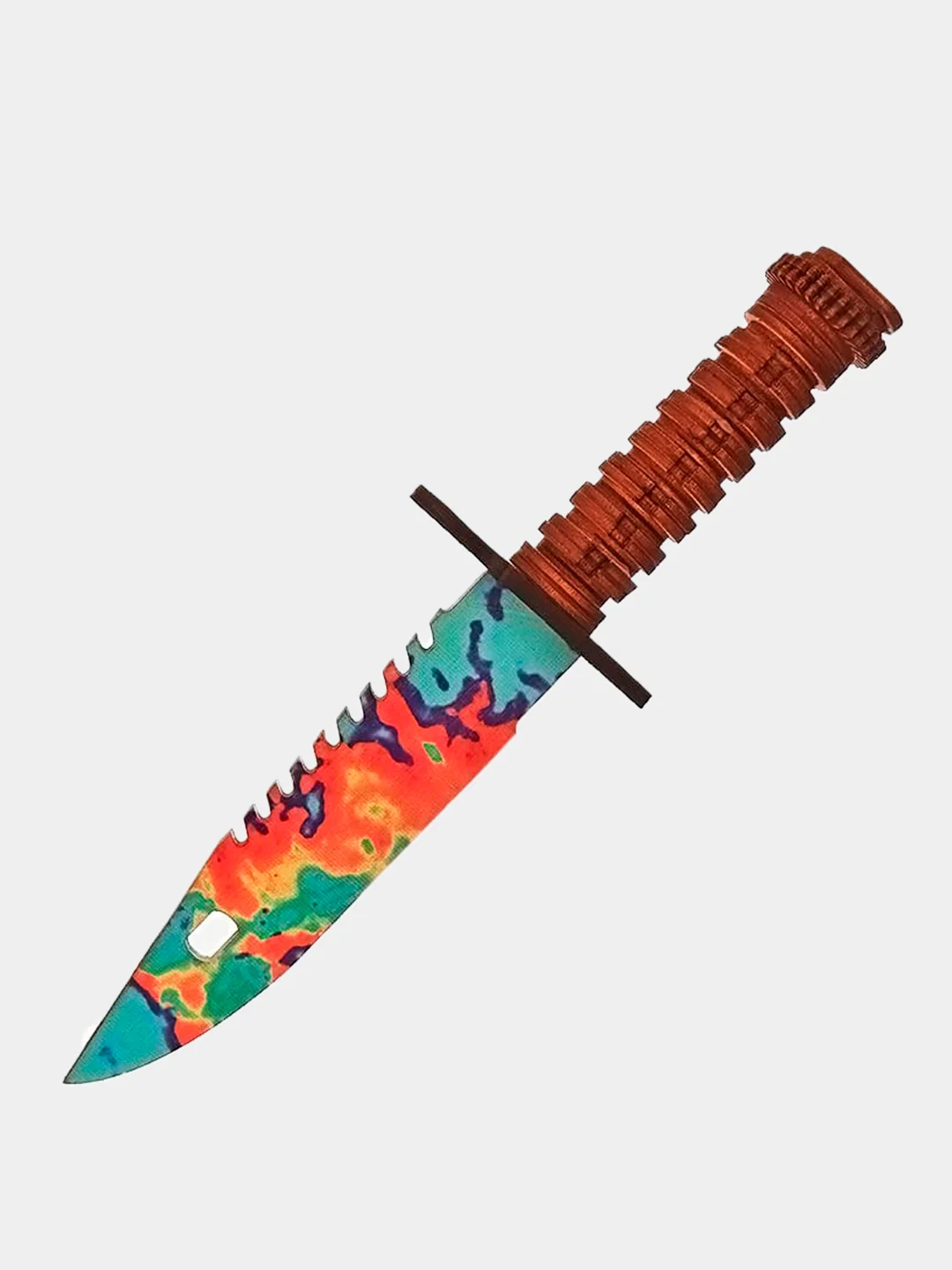 Красный штык-нож игрушечный CSGO (КСГО) М9 "Поверхностная закалка", деревянный, лак