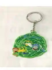 Синий брелок кольцо для ключей "Рик и Морти"