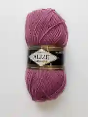 Тёмно-розовый пряжа полушерстяная Alize Lanagold (Ализе Ланаголд)