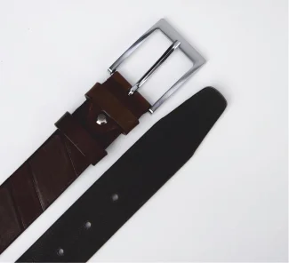 Ремень мужской, ширина 3,5 см, пряжка металл, цвет коричневый