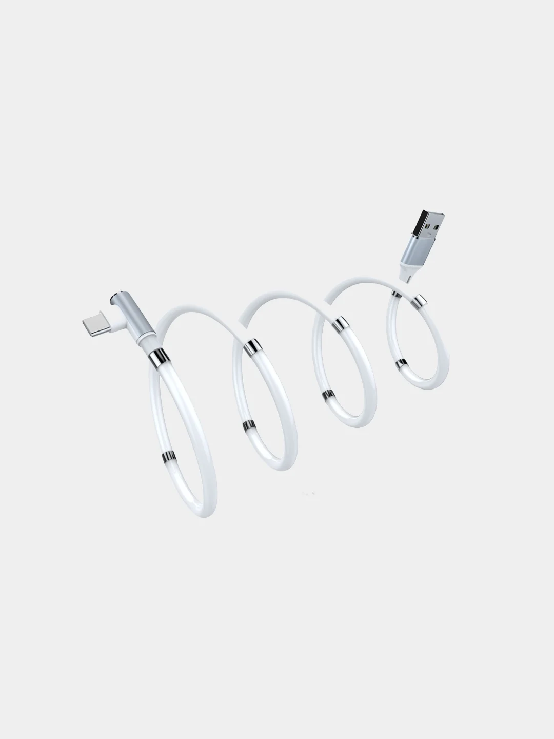 Белый кабель для зарядки iPhone / Lighting магнитный