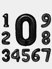 Шары-цифры фольгированные, черного цвета, 100 см