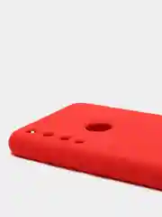 Красный чехол Huawei Y6P (Хуавей У6П), силиконовый, цветной, матовый, с подкладом из микрофибры