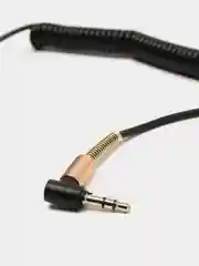 "Аукс" кабель, AUX jack 3.5 мм, витой, черный