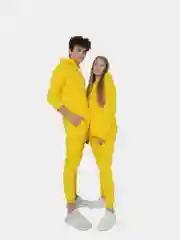 Желтый толстовка с капюшоном, унисекс, хлопок