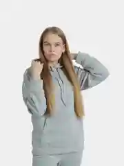 Серый меланж толстовка с капюшоном, унисекс, хлопок