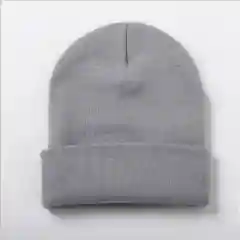 Серый меланж шапка вязанная, однотонная, унисекс