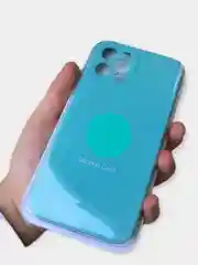 Бирюзовый чехол силиконовый soft touch с защитой камеры на iPhone 12 pro, матовый