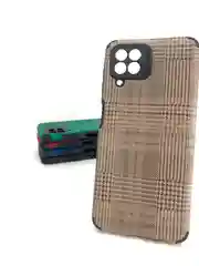 Силиконовый чехол для Samsung A22, M32, под кожу, в клетку