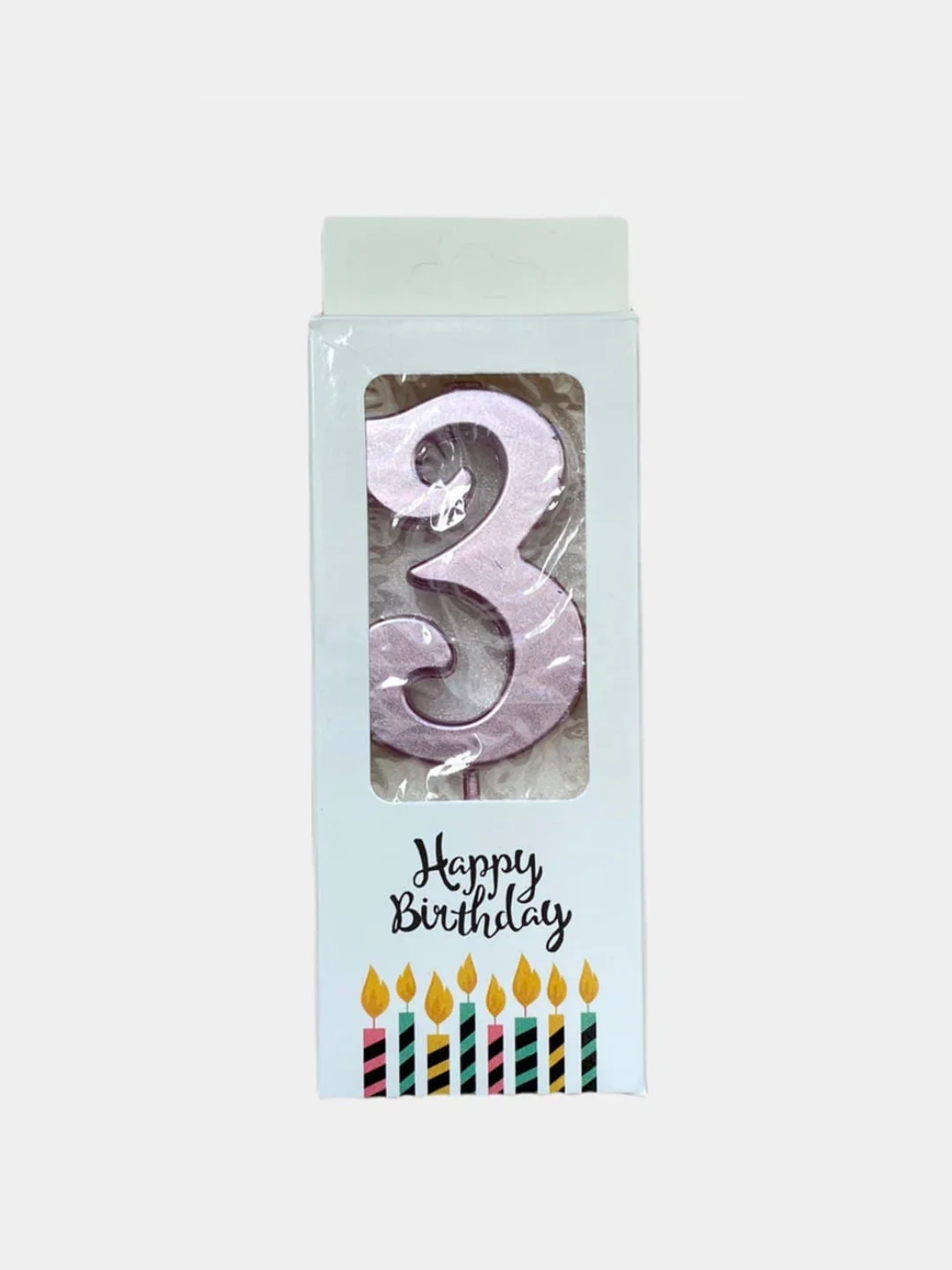 Конфетный свечи цифры для торта Happy Birthday / 5 цветов.