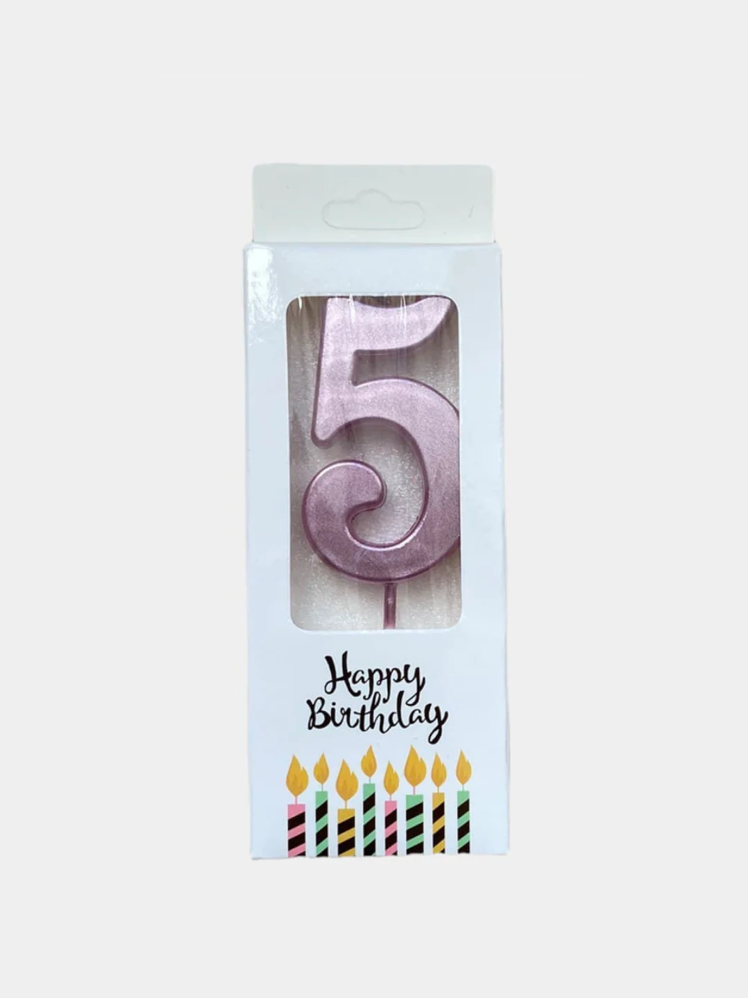 Конфетный свечи цифры для торта Happy Birthday / 5 цветов.
