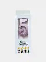 Конфетный свечи цифры для торта Happy Birthday / 5 цветов.