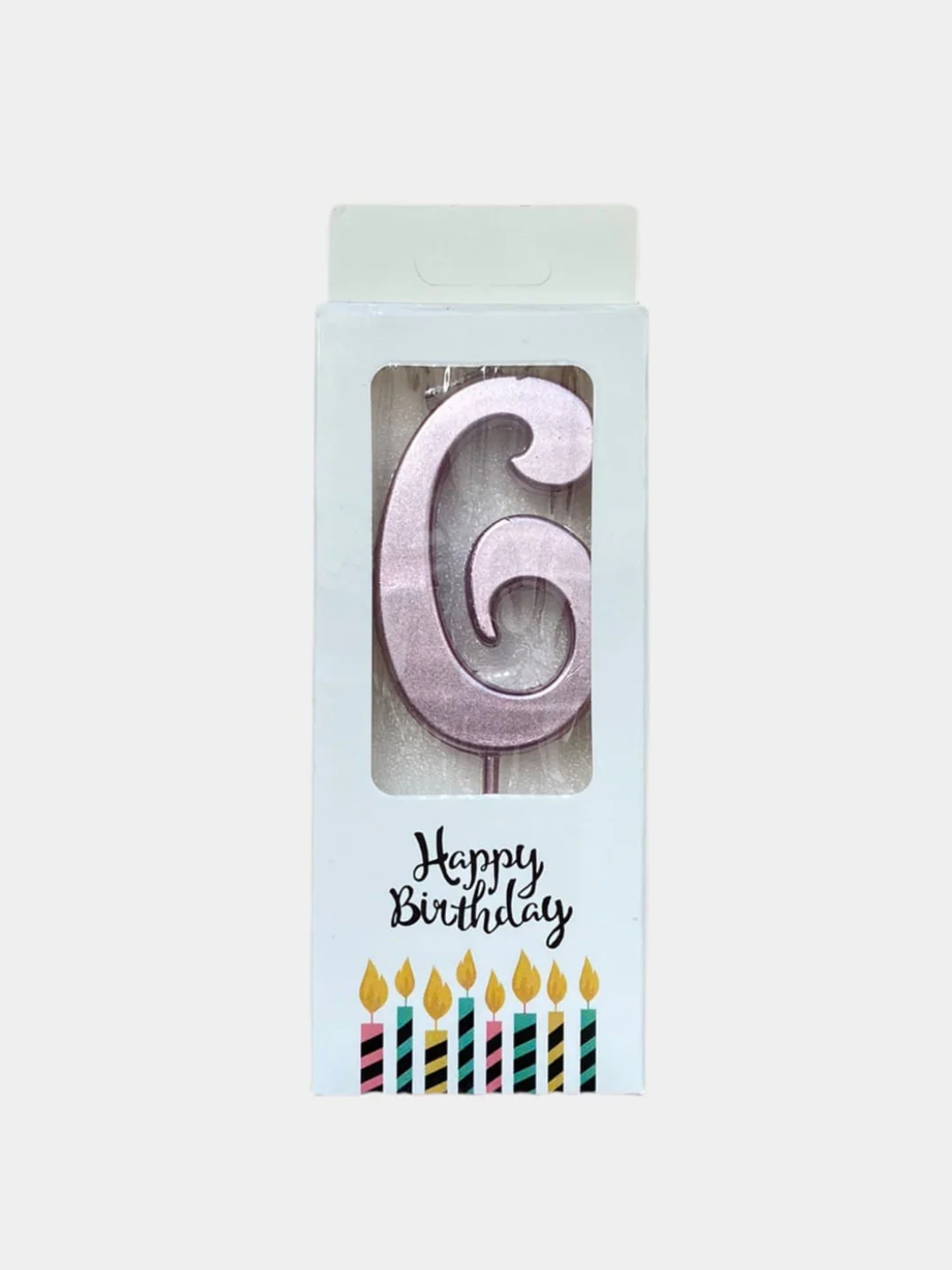 Конфетный свечи цифры для торта Happy Birthday / 5 цветов.