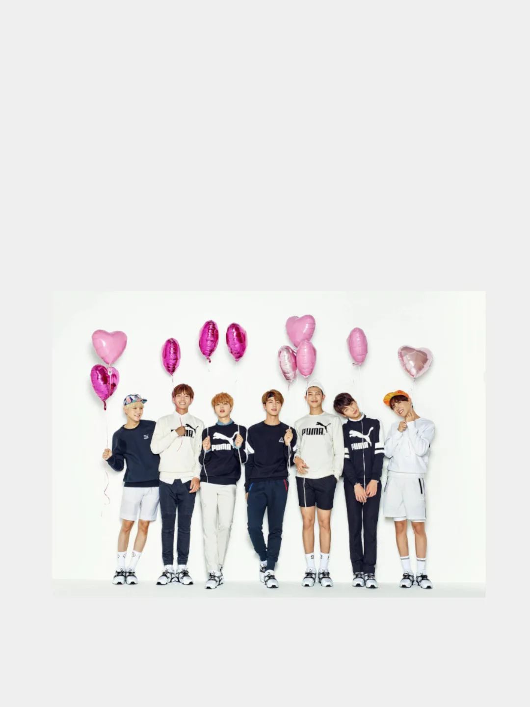 Прозрачный гибкий магнит на холодильник "BTS" с изображениями участников популярной группы