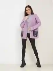 Розовый изсканный женский кардиган, Теплый жакет