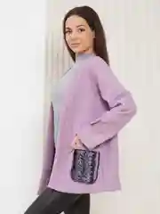 Розовый изсканный женский кардиган, Теплый жакет