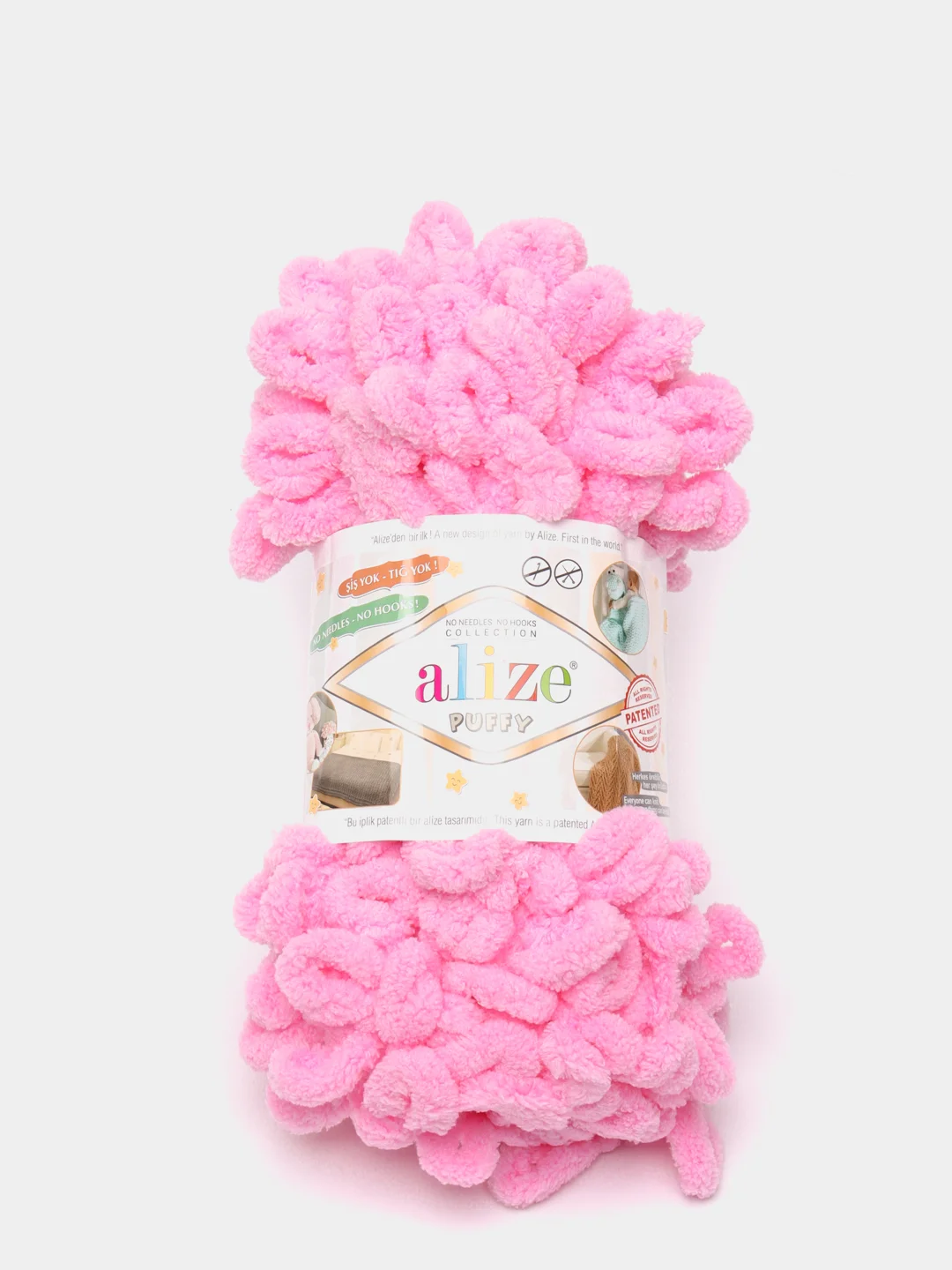 Розовый пряжа Alize Puffy, петельки, 5 штук, разные цвета